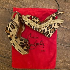 Christian Louboutin wedge sandal calf hair 41